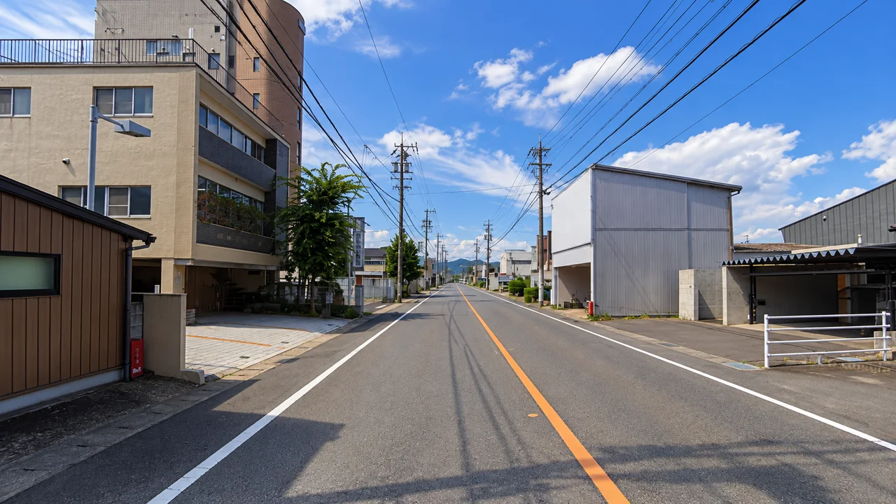 犬山駅側の街並み(AI生成の参考イメージ)