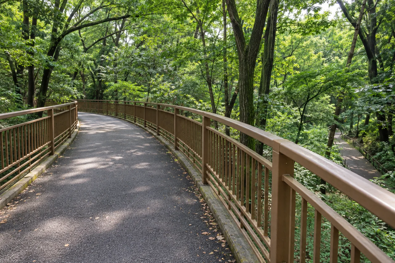 木立の中の橋(AI生成の参考イメージ)