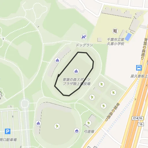 青葉の森スポーツプラザ 陸上競技場のコース地図