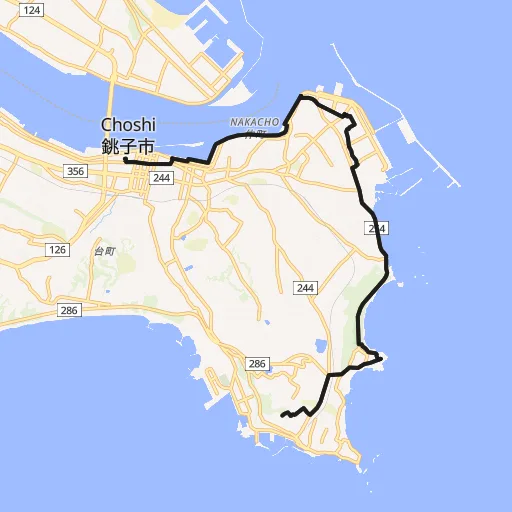 銚子海岸〜犬吠埼コースのコース地図