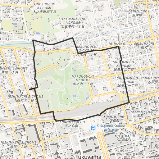福山城外周のコース地図