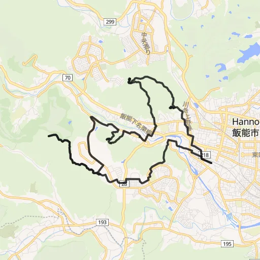 飯能三山・天覧山めぐりのコース地図
