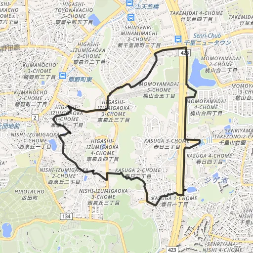 服部緑地のコース地図