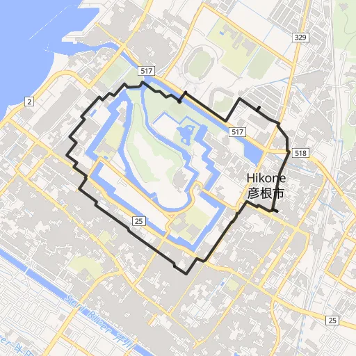 彦根城外周のコース地図