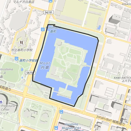 広島城外周のコース地図