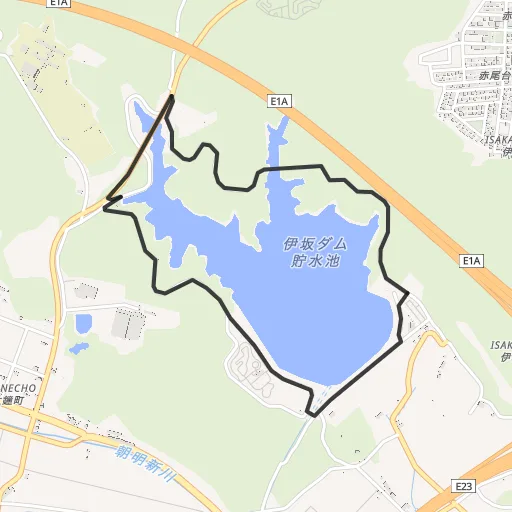 伊坂ダムのコース地図