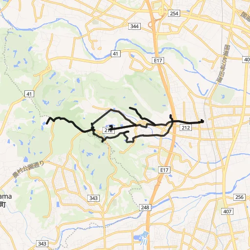 岩殿丘陵(物見山・岩殿観音)のコース地図