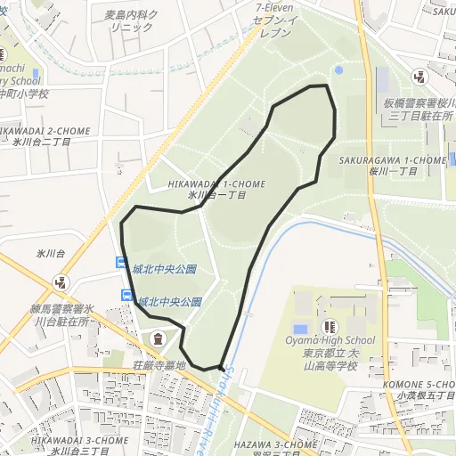 城北中央公園のコース地図