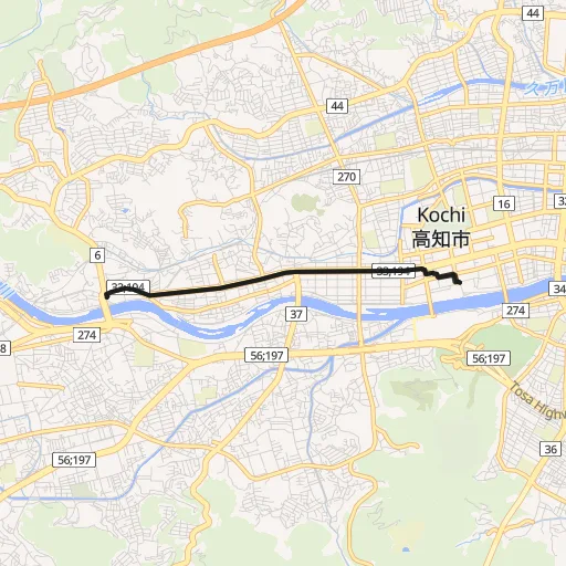 鏡川のコース地図
