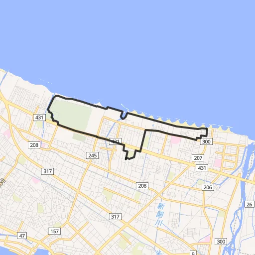 皆生温泉海岸のコース地図