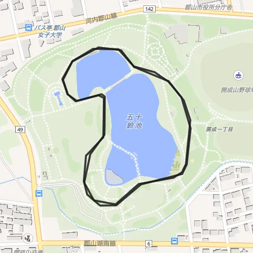 開成山公園のコース地図