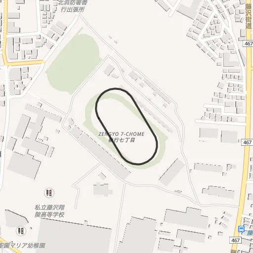 神奈川県立スポーツセンター陸上競技場のコース地図