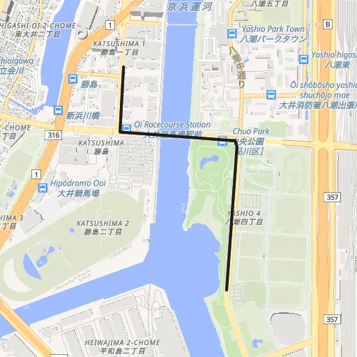 京浜運河緑道公園のコース地図