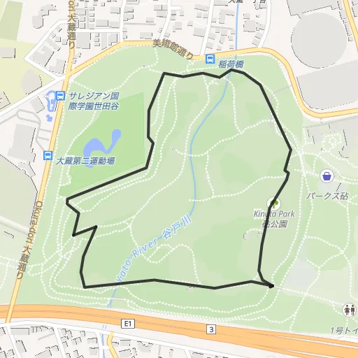 砧公園クロカンコースのコース地図