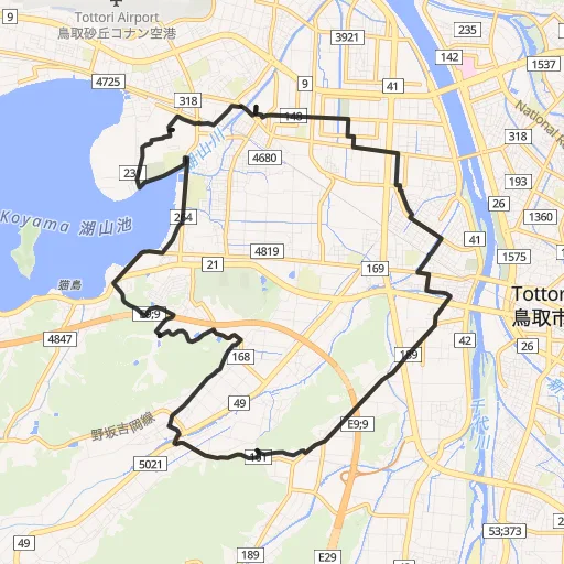 湖山池公園のコース地図