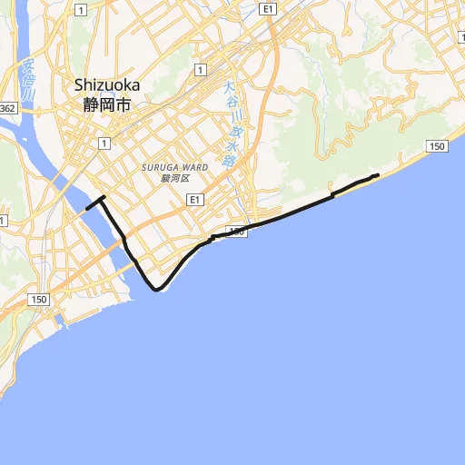 久能山東照宮参拝コースのコース地図