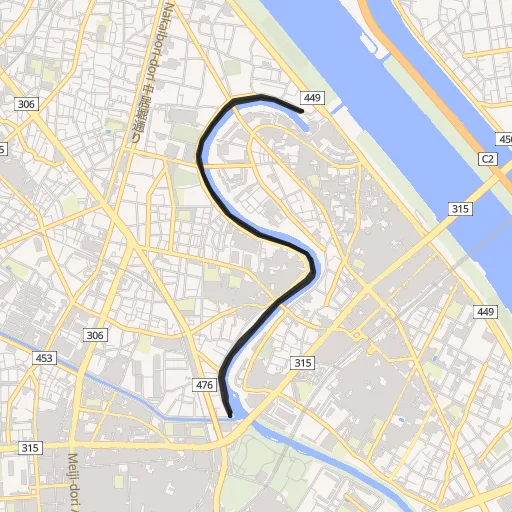 旧中川沿いのコース地図