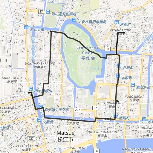 松江城外周のコース地図