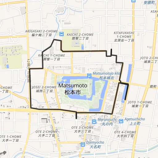 松本城外周のコース地図