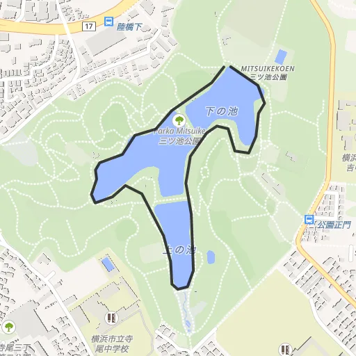 三ツ池公園のコース地図