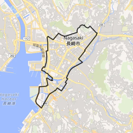 長崎まちなか周回コースのコース地図