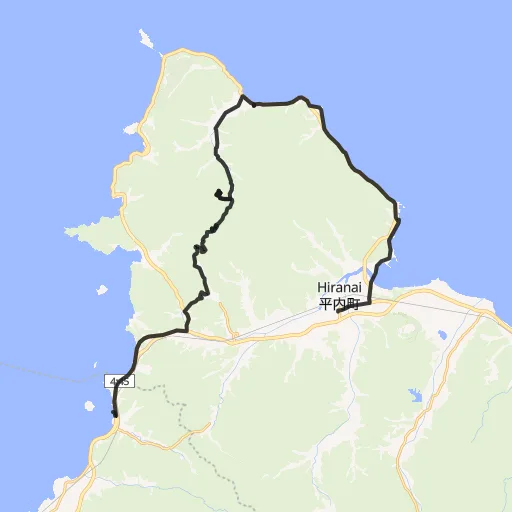 夏泊半島〜浅虫温泉コースのコース地図