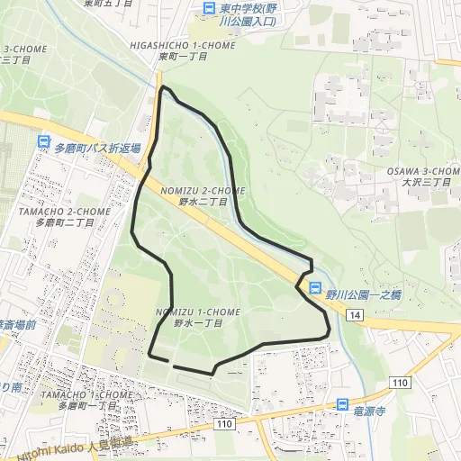 野川公園のコース地図