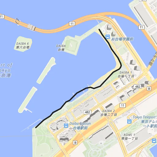 お台場海浜公園のコース地図