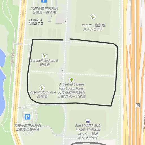 大井ふ頭中央海浜公園のコース地図