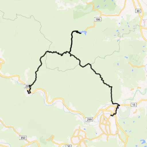 ユガテ・物見山縦走路のコース地図