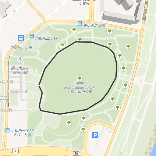大島小松川公園のコース地図