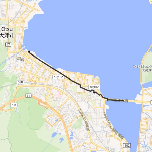 大津湖岸なぎさ公園のコース地図