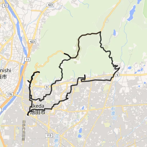 五月山・ようらく台園地のコース地図