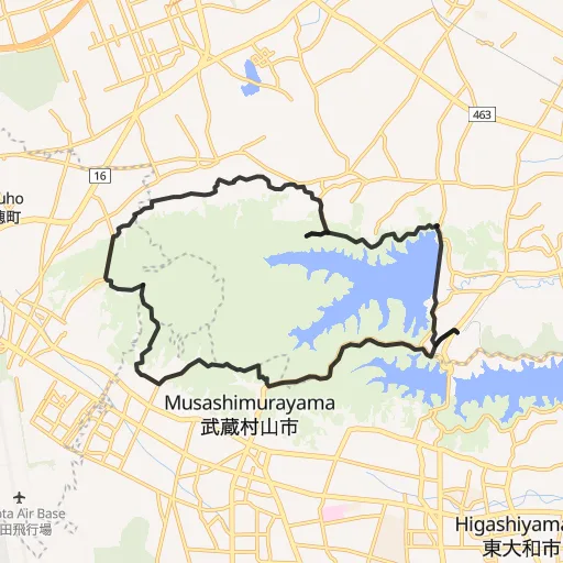 狭山湖一周のコース地図