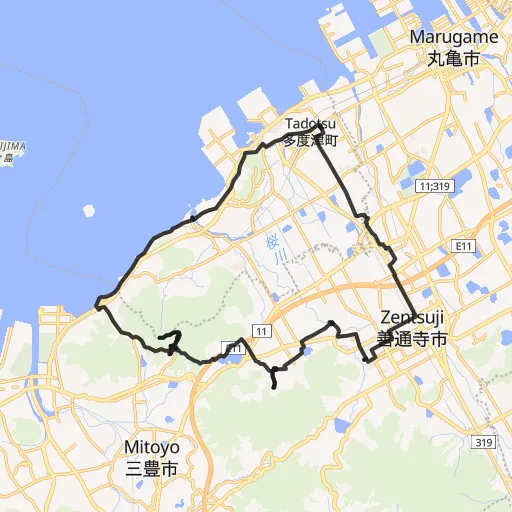 七ヶ所まいり遍路道のコース地図