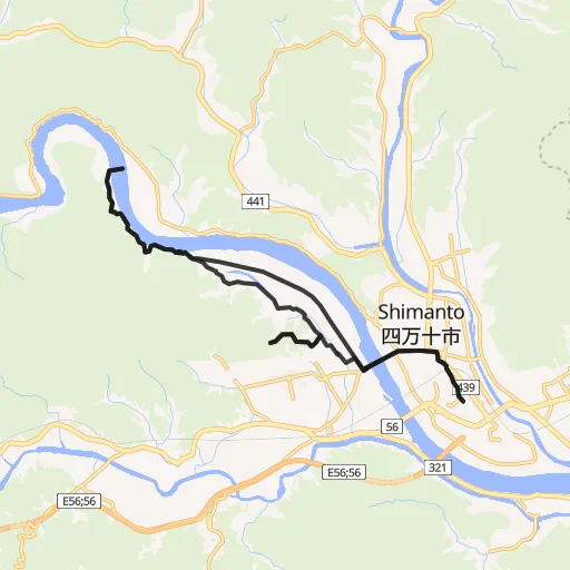 四万十川・佐田沈下橋のコース地図