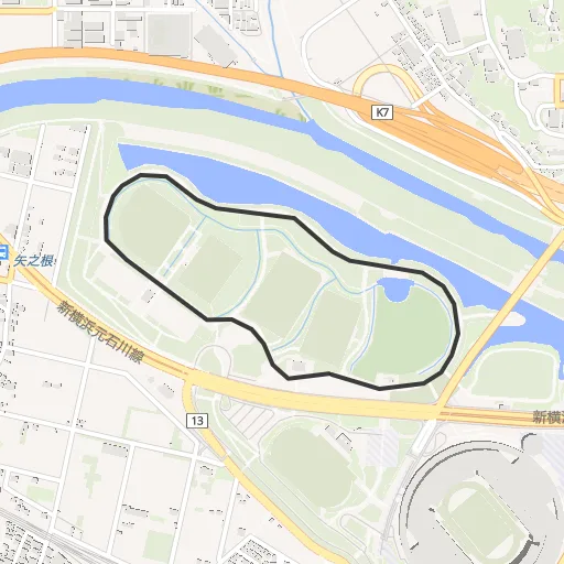 新横浜公園のコース地図
