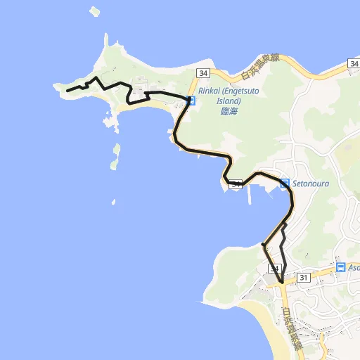 白浜・円月島(臨海浦)のコース地図