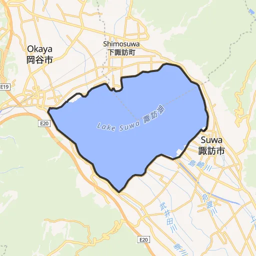 諏訪湖一周コースのコース地図