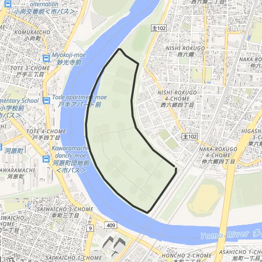 多摩川緑地マラソンコースのコース地図