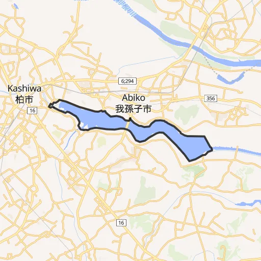 手賀沼一周コースのコース地図