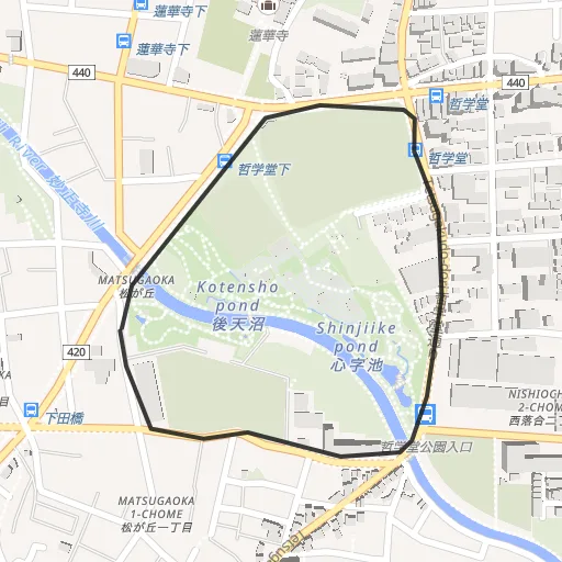 哲学堂公園のコース地図