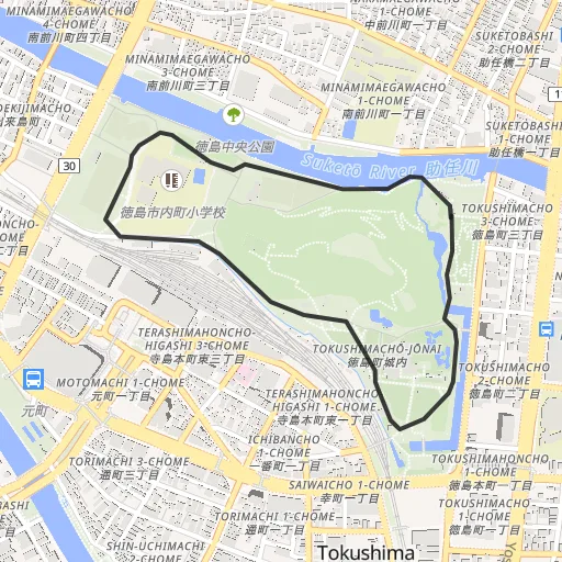 徳島中央公園のコース地図