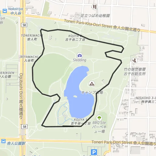 舎人公園のコース地図