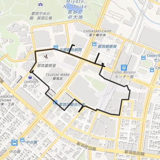 都筑中央公園のコース地図