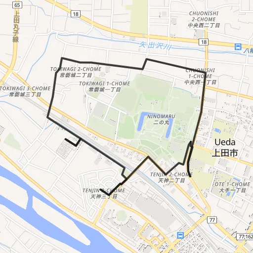 上田城跡公園周回のコース地図