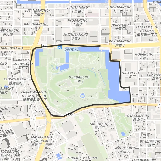 和歌山城公園のコース地図