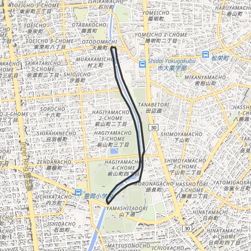 山崎川四季の道(可和名橋〜石川橋)のコース地図