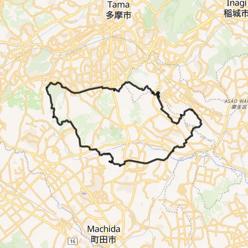 多摩よこやまの道・小山田緑地のコース地図