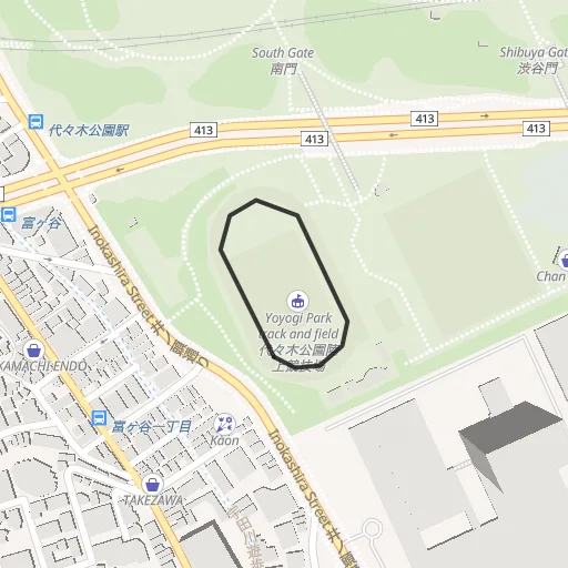 代々木公園陸上競技場(織田フィールド)のコース地図